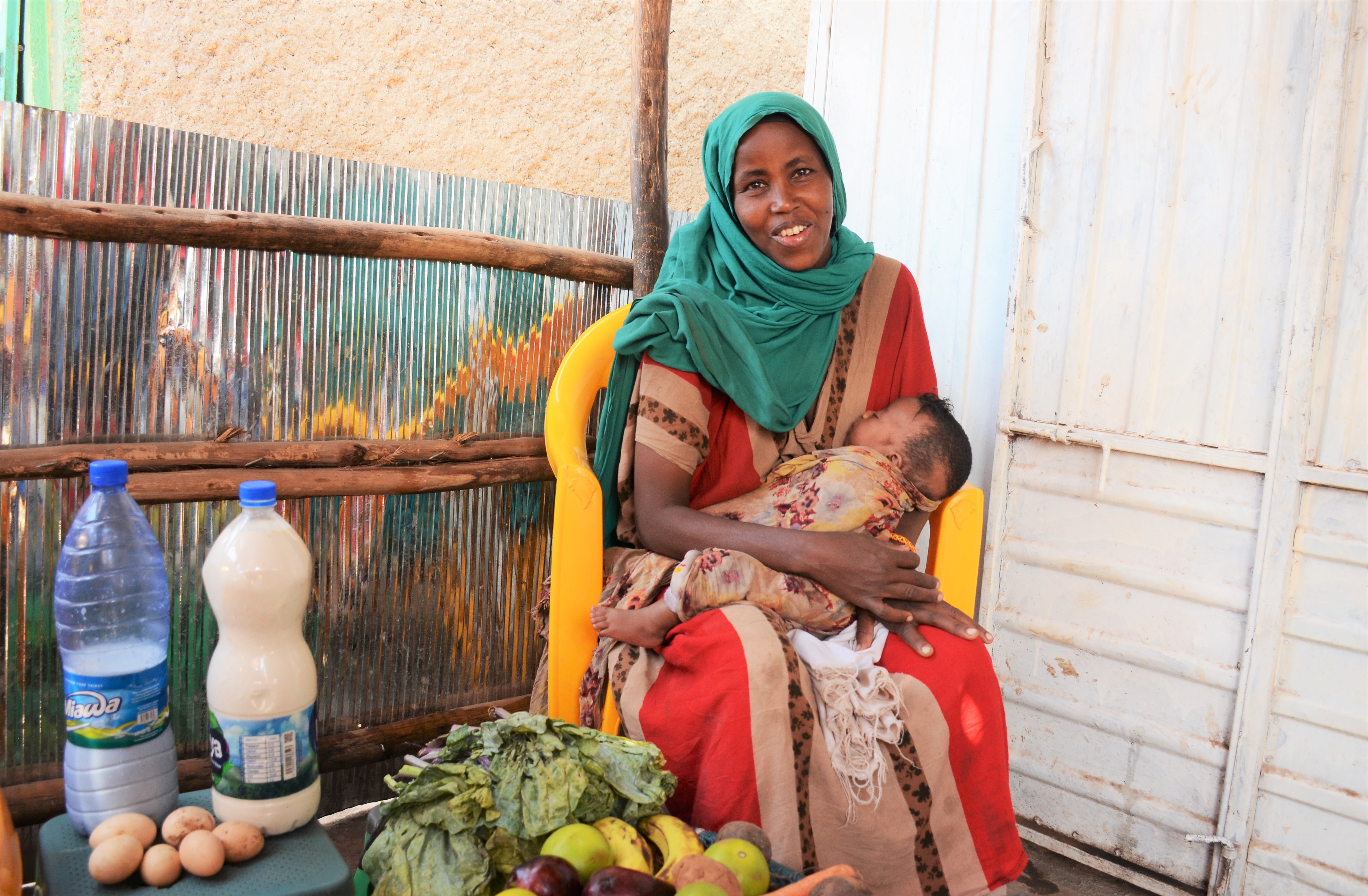 Ethiopian woman holding baby