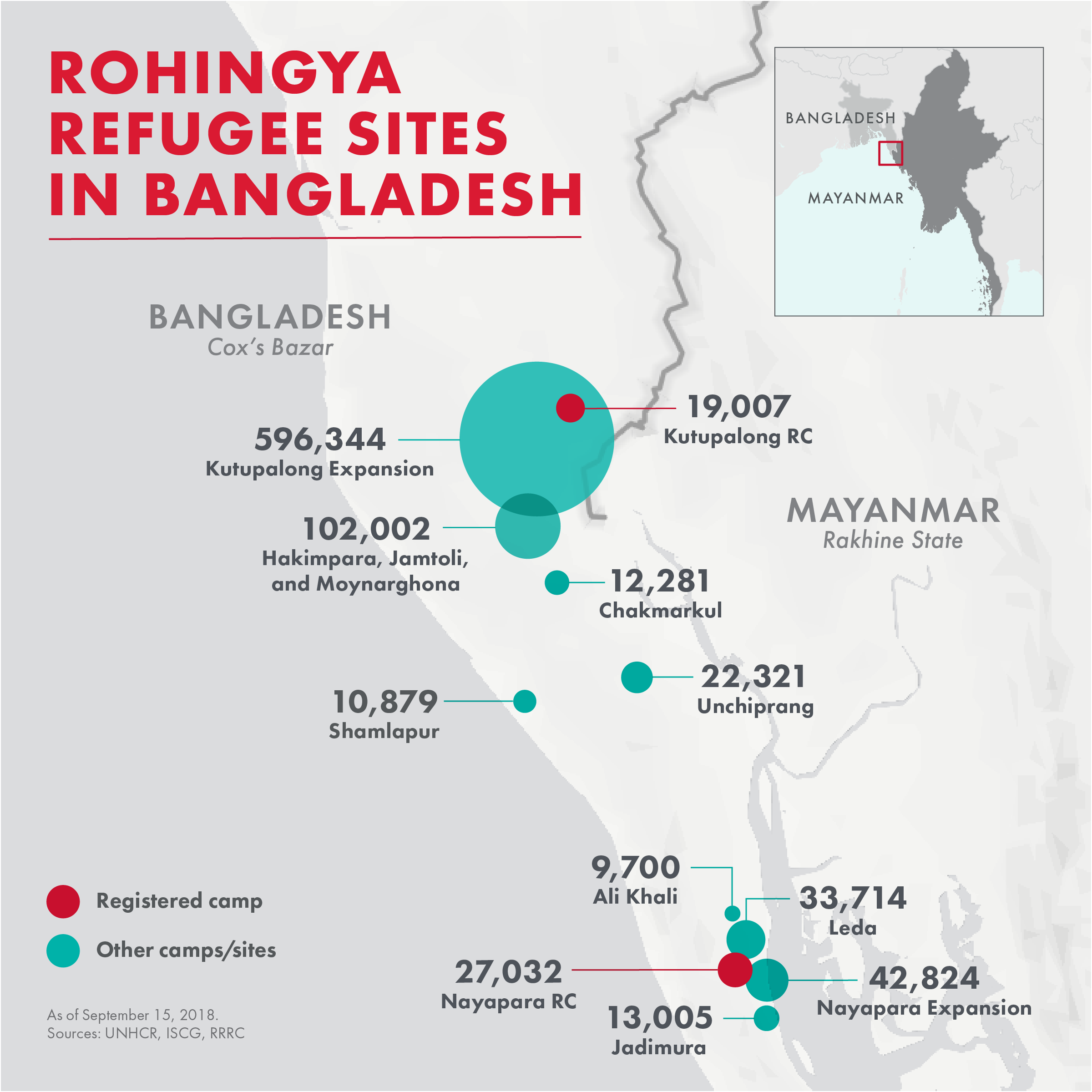 Map of Rohingya Refugee Sites in Bangladesh