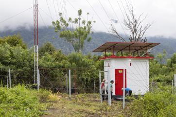 Radio transmission facility in rural area; part of a disaster preparedness planning and strategy.