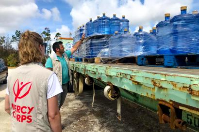 Mercy corps water distribution in the bahamas after hurricane dorian