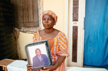 Boko haram widow with husband's picture