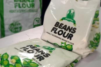 Bags of the beans flour, an ingredient in nigerian staple dishes, is hadij resources’s flagship product.