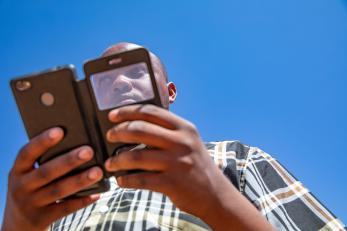 man using mobile phone