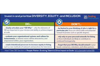 A graphic discussing the investment and prioritization of diversity, equity, and inclusion initiatives.