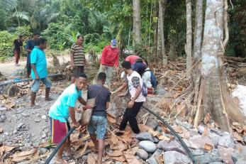 The Indonesia Response Team (IRT) responding to the Seroja Tropical Cyclone on Adonara Island, which struck on April 4.