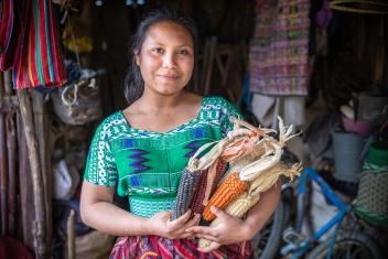Olga learned farming techniques from Mercy Corps in Guatemala and tripled her family’s farm land. She also learned to save, returned to school, and is studying to be a teacher. PHOTO: Ezra Millstein/Mercy Corps