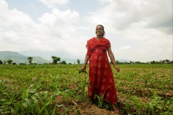 Pramila has farmed ginger, in Nepal, for more than six years, often struggling to fend off crop disease. With Mercy Corps’ help, now she’s learned to protect her crops and ensure a healthy harvest. She also has a demonstration plot which she uses to teach her neighbors various farming techniques. Any profits from her harvest she reinvests into her family business, and soon she wants to add a poultry farm to her land.