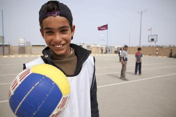 Mahmoud Qasim Dagher, 15, fled Syria 1 year ago. “Being far from family members who are still in Dara’a is the hardest thing. I miss all the green spaces we had at home. Here it is just a desert and nothing is green or living. I am homesick! But I like playing football here with my friends, spending time outside and getting exercise. We have good cooperation here, unlike the rest of the camp where everyone is angry. I like being in a secure place away from the bombing, but I hope to go back to Syria and to go to school again. I don’t go to school here because the classes are crowded and the teachers are not interested in us. I hope that someday I can become a better person in my community and give back to Syria.”