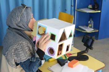 When schools closed in Jordan, Mercy Corps assistant teachers continued providing support through video calls and text messaging to make sure children with disabilities didn’t fall behind.