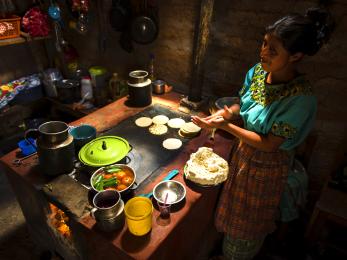 Woman cooking in guatemala