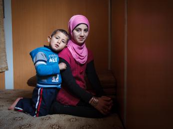 Sister and brother syrian refugees.