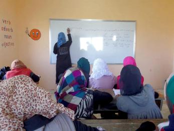 Syrian adolescents in an english class