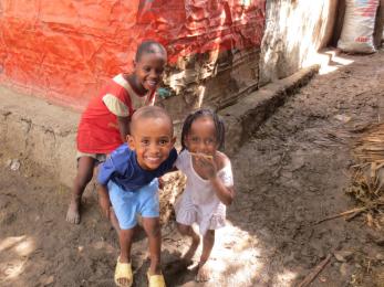 Children laughing and playing in ethiopia