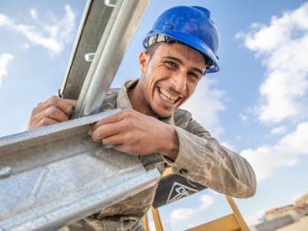 Young jordanian construction worker.